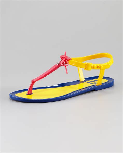 fendi jelly flat thong sandal pink|Fendi sandals.